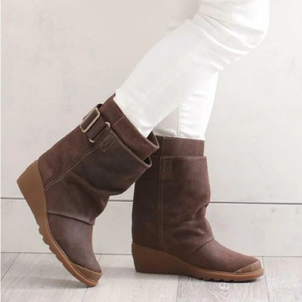 SOREL Toronto Brown Suede Mid Calf Waterproof Winter Casual Wedge Boot